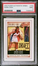 2002 Fleer Authentix WNBA Swin Cash Rookie Card PSA 9 HOF UCONN Huskies. rookie card picture