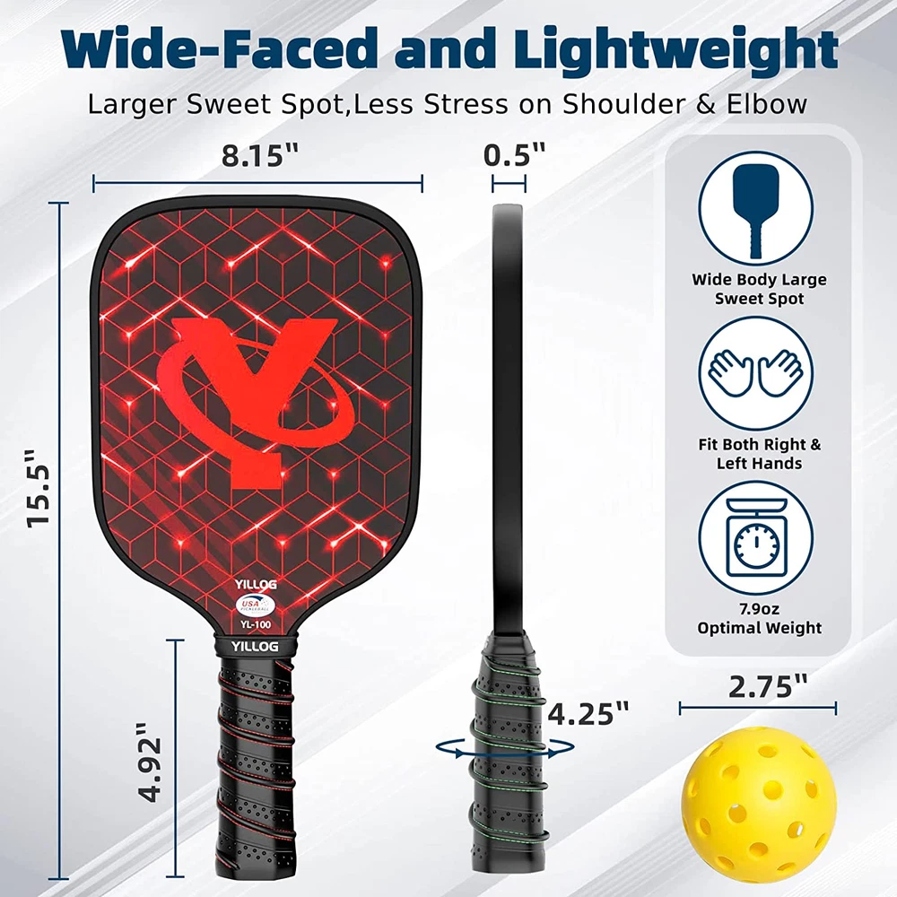 Pickleball Paddle Set of 4 with Balls, Cooling Towels, and Bag