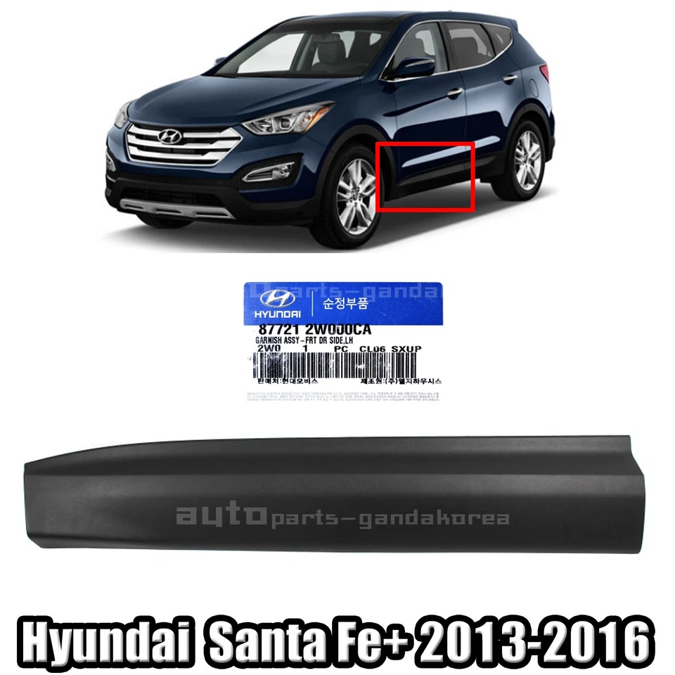 GRATIS⭐FEDEX Genuino Puerta Delantera Moldura Inferior Adorno Izquierdo Para Santa Fe+ 2013-2016 Foto 2 de 4