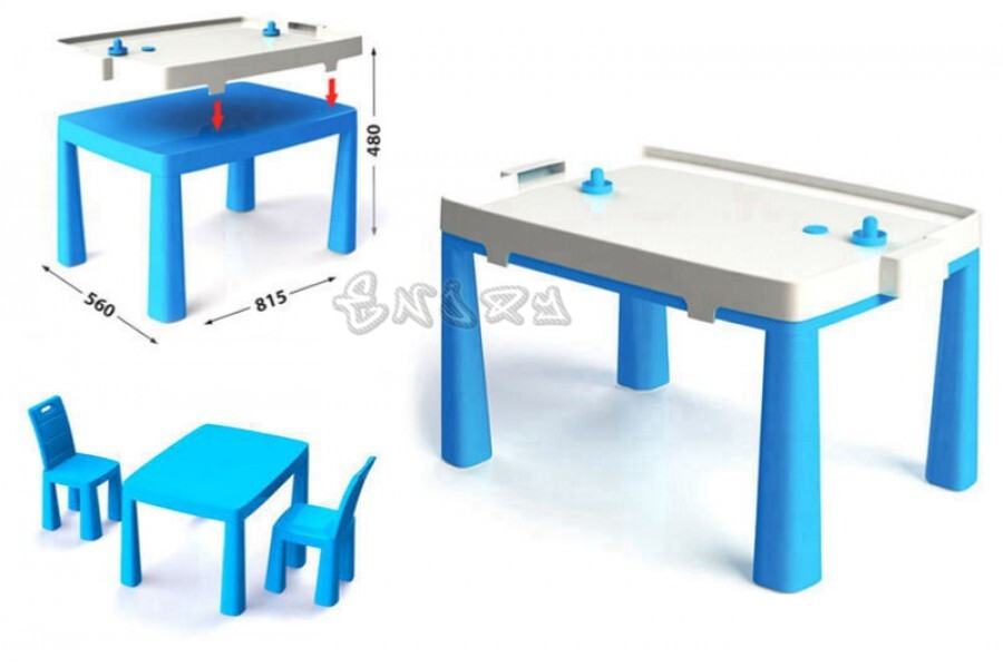 TAVOLO DA GIOCO E STUDIO PER BAMBINI CON 2 SEDIE TAVOLINO 3in1...