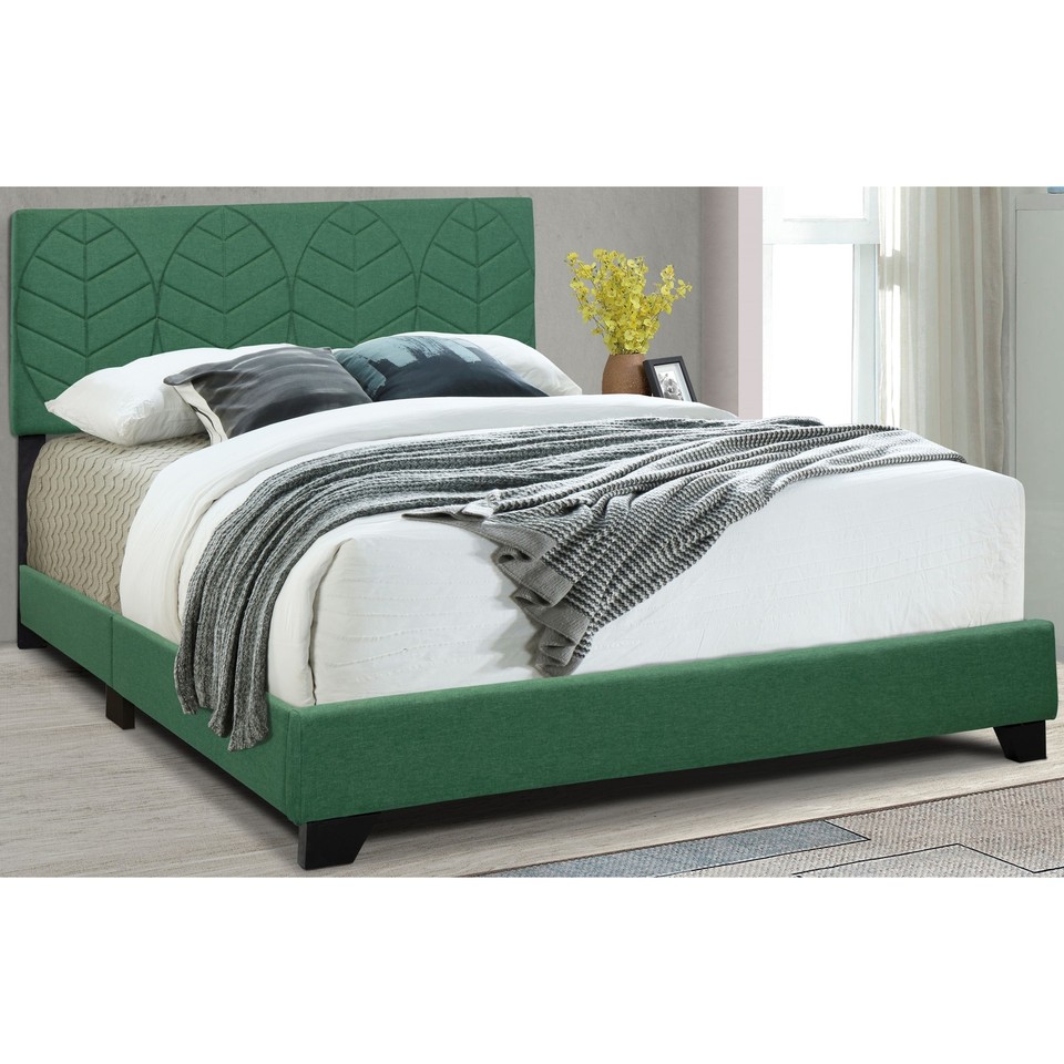 AllinOne Upholstered Green Bed Kelly Green King eBay