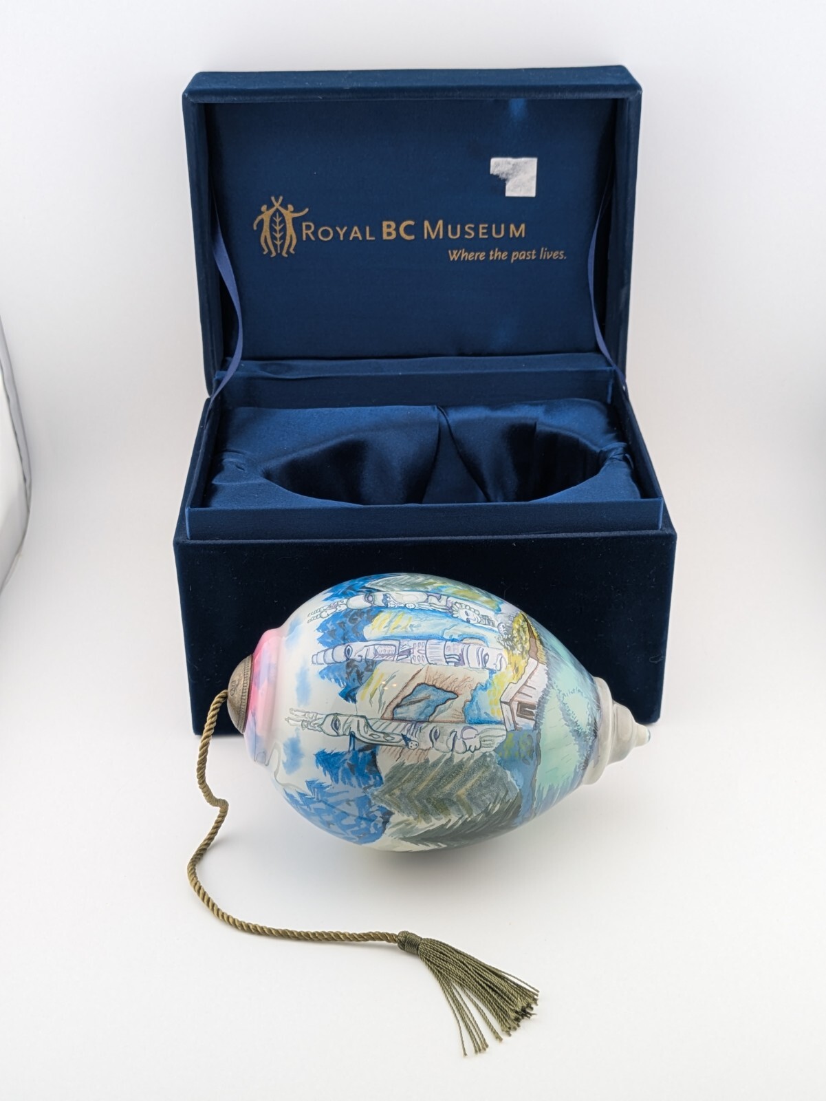 HandPainted Santa Christmas Ornament in Velvet Case by Ne Qwa Art  