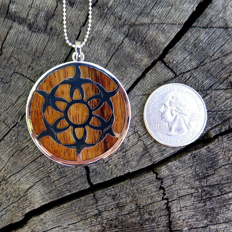 Hawaiian Jewelry Koa Wood Starfish Silver Rhodium Plated Hawaiian Jewelry Koa Wood Starfish Silver Rhodium Plated