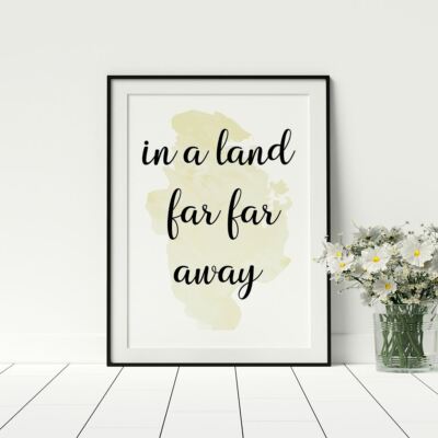 In einem fernen Land Zitat Kinderzimmer Wandkunstwerk Aquarell Spielzimmer Poster