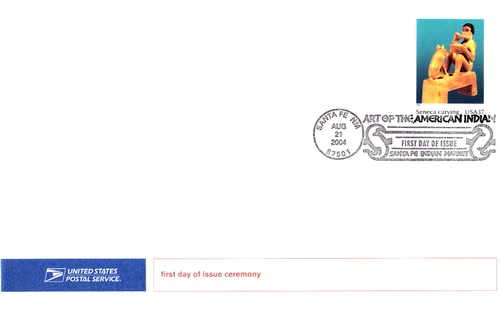 USPS FDC Ceremony Program #3873i Seneca Carving American Indian Art Single 2004