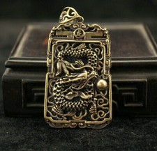 6 cm China Brass Pendant animal Dragon Pendant amulet handcraft Pendant