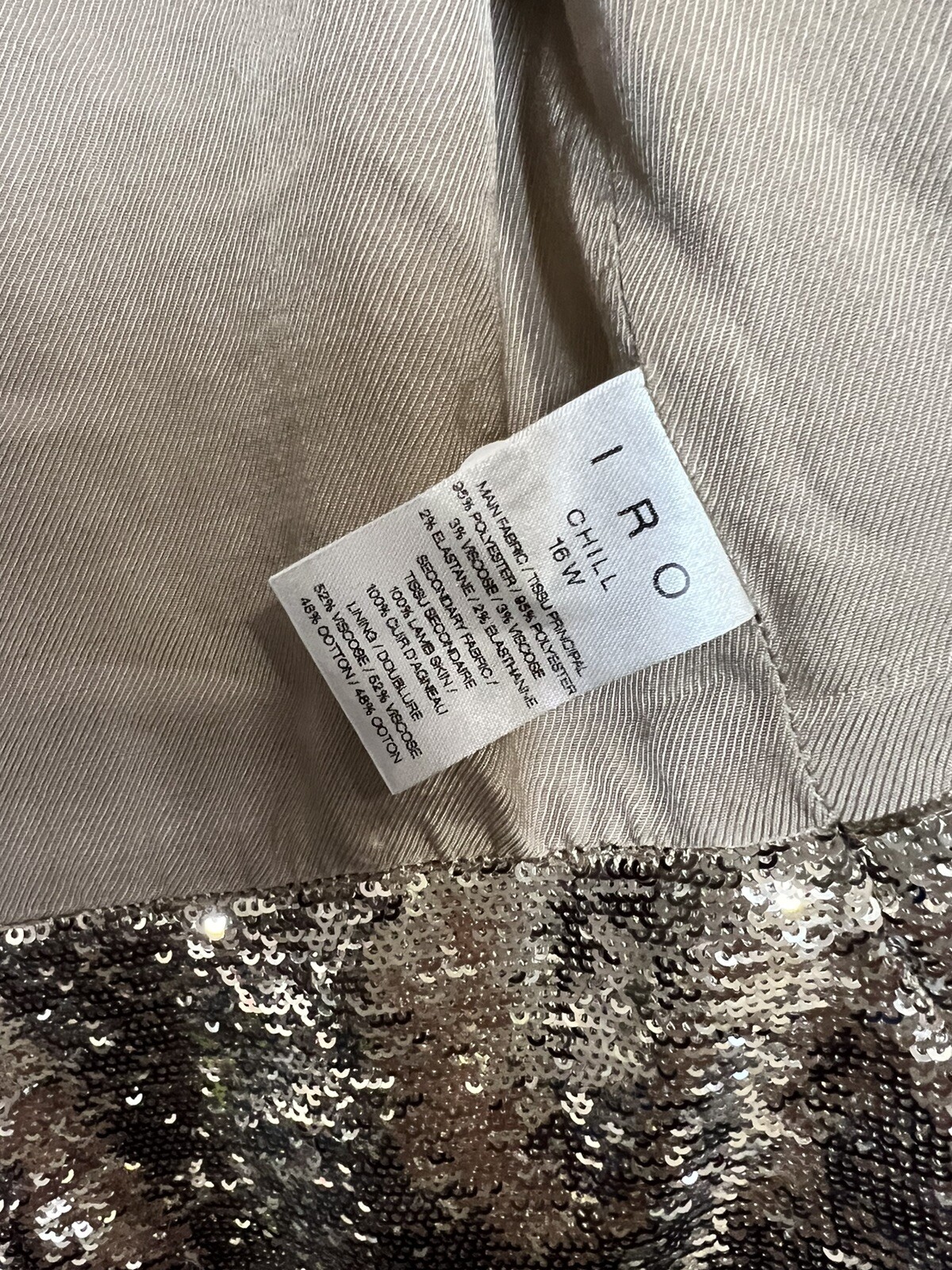IRO Chill Sequin Double-Breasted Jacket Gold 36 U… - image 10