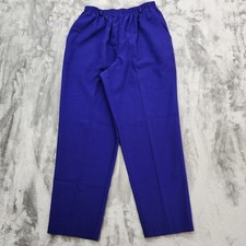 Vintage Alfred Dunner Pants Womens 12 Blue Pull On High Waist Tapered Leg Casual