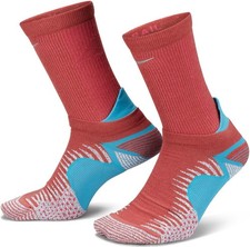 Men's Size M 8-9.5 Nike Trail Wool Crew Socks Hiking Red Blue CU7203 NWT