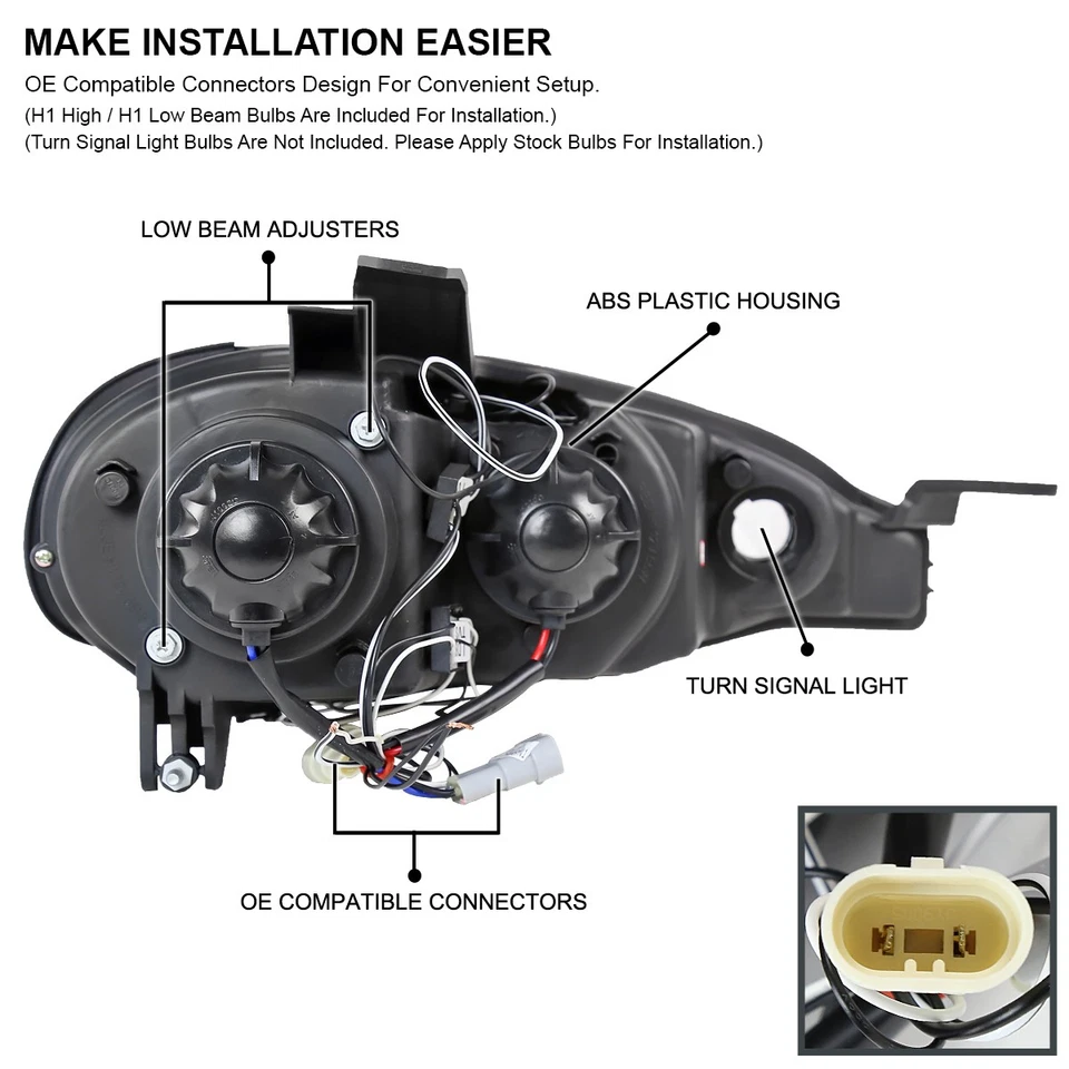 Clear Fits 2001-2005 Mazda Miata MX5 LED Strip Halo Projector Headlights Lamps - Image 4 of 4