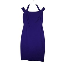 Lauren Ralph Lauren Dress Sheath Halter Neck Sleeveless Blue Purple 6 Petite