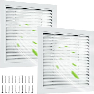 Gisafai 2 Pcs 26'' x Gable Vent Aluminum Alloy 26'' X 26'', White 