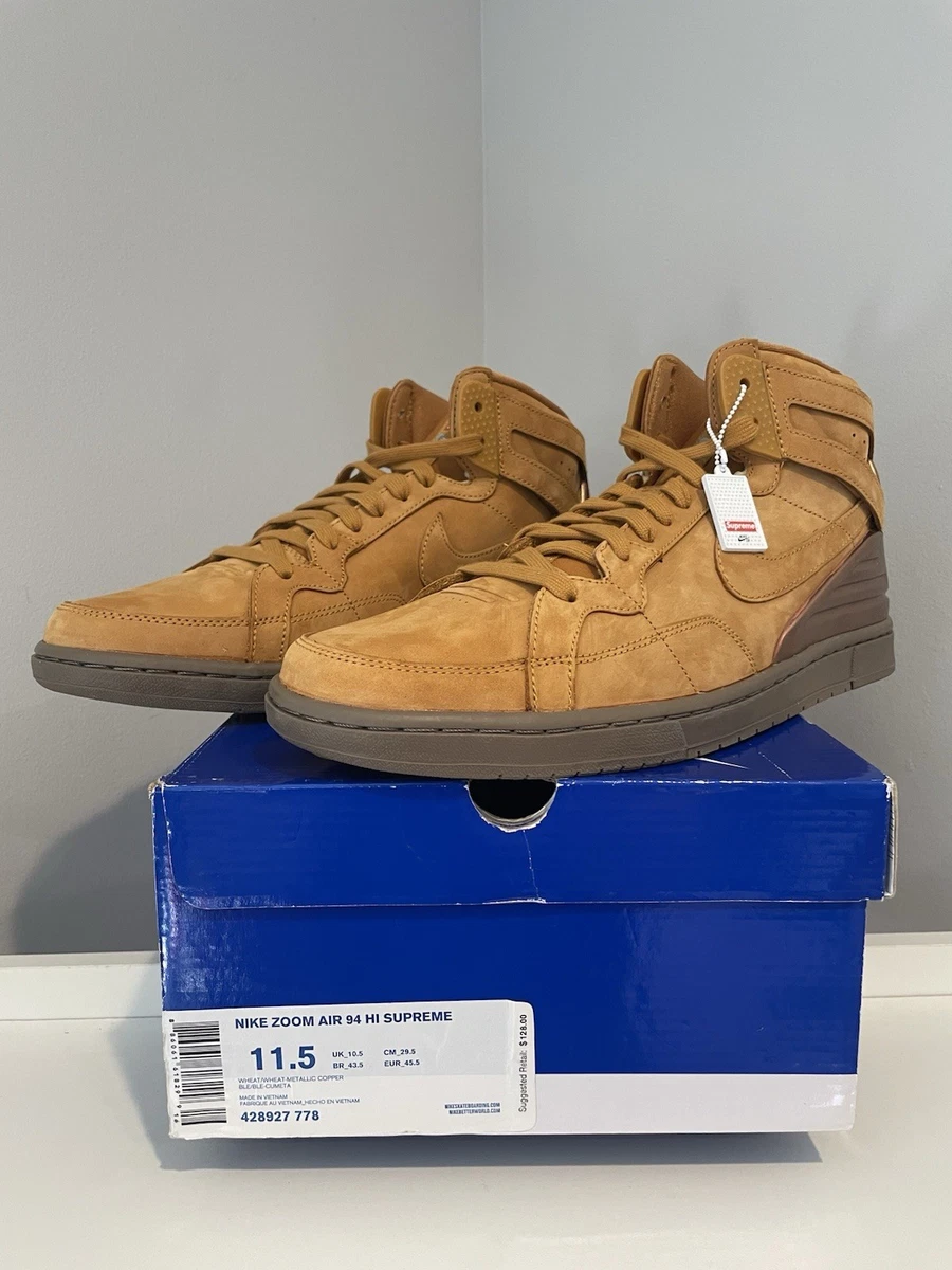 Supreme x Nike Zoom Air 94 High Wheat for Sale | Authenticity Supreme x Nike Zoom Air 94 High Wheat for Sale | Authenticity