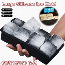 4/6/8 Grids - Silicone Ice Cube Tray Large Mo...