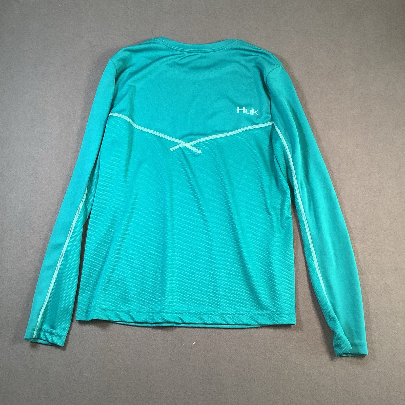 NWOT Huk Performance Fishing Shirt Mens Large Aqua Long Sleeve Pullover W
