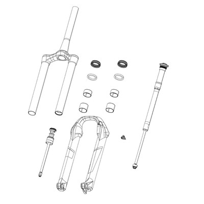 Rockshox Spare Front Suspension Decal Kit 30/32mm Stealth My18 Sid/Reba/Revelati
