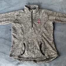 Ohio State Buckeyes J America Womens Gray 1/4 Zip Pullover Large