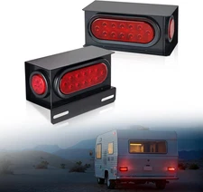 Trailer Lights, 10-30V LED Trailer Tail Lights Kit with Stop Brake Turn Tail....
