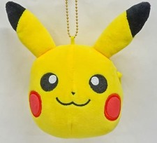 Pok mon Pikachu Plush Face Mascot Pouch Japan Used Japan