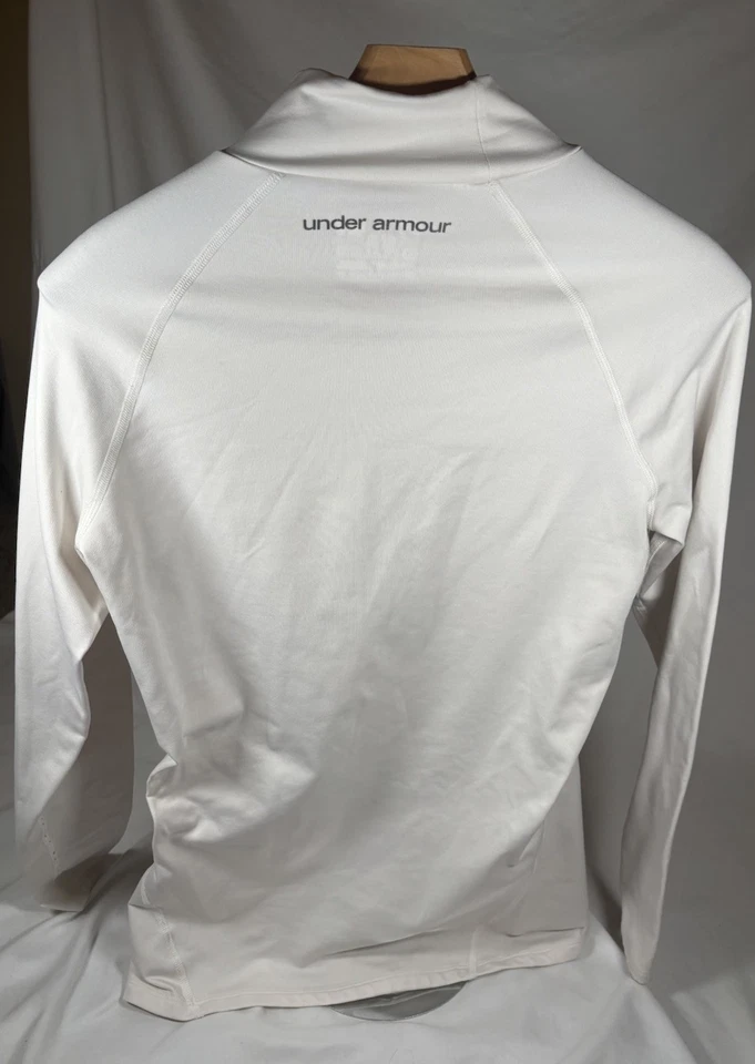 Under Armour Coldgear Thermal Shirt Womens Size Medium Fitted Mockneck White - Image 4 of 4