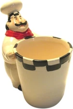 "Sophia Essential" Fat Chef Kitchen Utensil Holder Italian Bistro Cooking... 