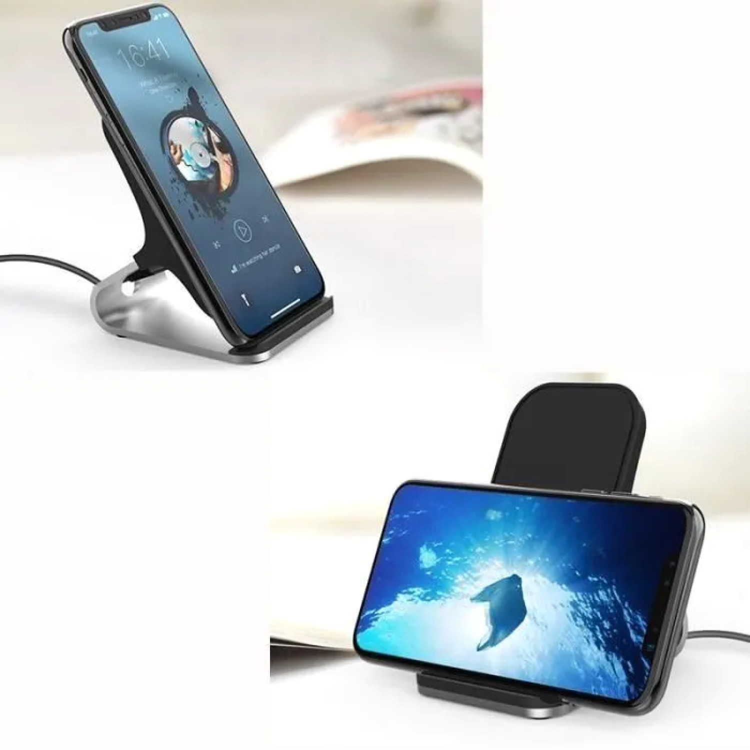 Chargeur induction voiture Qi compatible smartphone iPhone et Samsung - 4