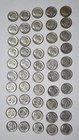 ROLL OF 50 ROOSEVELT SILVER DIMES, 90% SILVER, 1946-1964