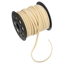 Faux Suede Leather Cord, 50 Yards 5mm Flat Suede Leather Lace Cream White