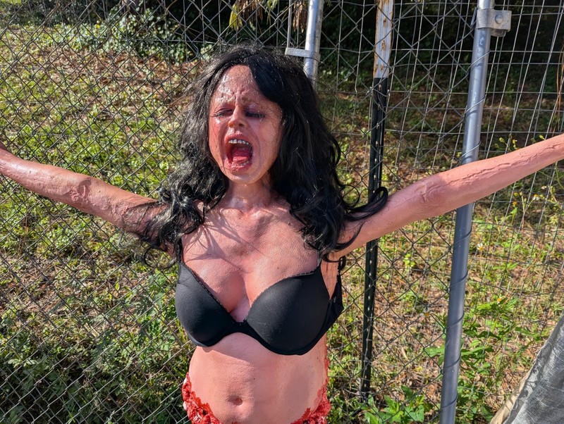 halloween prop torso female lifecast attraction horror film prop scary butcher