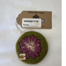 Patagonian Hands Paws Up Bitterroot Flower Portrait Ornament Felted Wool Montana