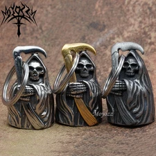 Grim Reaper Guardian Bell Skull Bone Motorcycle Biker Bell Hanger or Key Chain