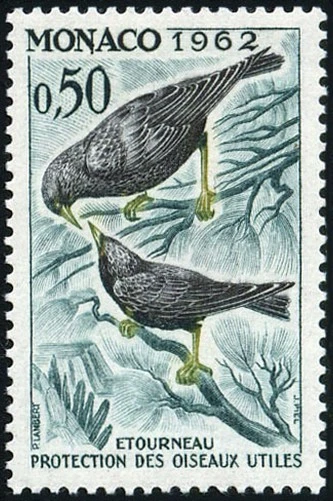 MÓNACO Nº 588 "PÁJAROS, ESTORNINO 50 C" NUEVO x TB - Imagen 1 de 1