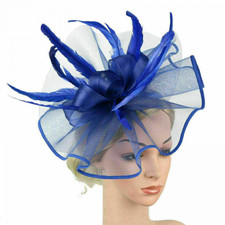 Flower Feather Hair Hat Fascinator on Headband Wedding Royal Ascot Races Party 