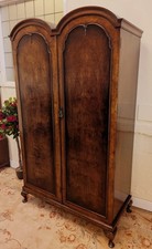 Early 20th Century Walnut & Burr Walnut Arched Double Wardrobe