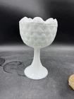 Vintage Indiana Milk Glass Quilted Diamond Pattern Candy Dish Bowl