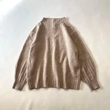 Human Woman Wool Knit Turtle Neck Sweater Used Japan