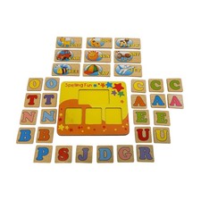 Spelling Fun 'My First Spell  Learn' Wooden Montessori Word Puzzle Toy Game
