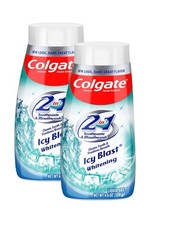 2 Pack - COLGATE 2 IN 1 TOOTHPASTE & MOUTHWASH ICY BLAST GEL 4.6oz 1.41 per gallon
