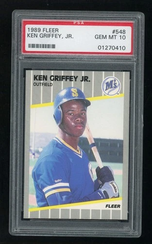 1989 Fleer KEN GRIFFEY JR. #548 Rookie Card Graded PSA 10 GEM MINT! HOF Mariners