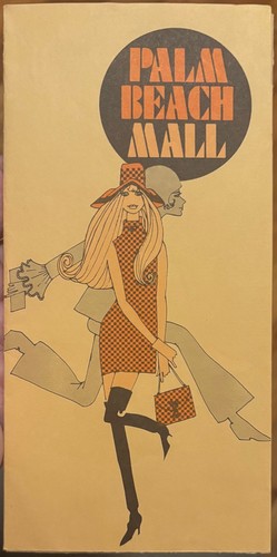 Vintage c1969 West PALM BEACH MALL Advertising Brochure with list of Stores