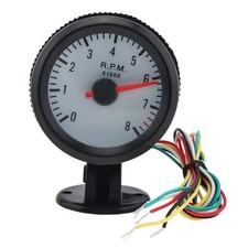 8020BL Tachometer Gauge, 2 Inch 52mm 12V Blue LED 0-8000RPM Tachometer Tach