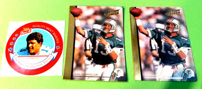 1992 DAN MARINO 2 DIF ACTION PACKED PROOF BLANK BACK SQUARE+1988 KING B PROOF