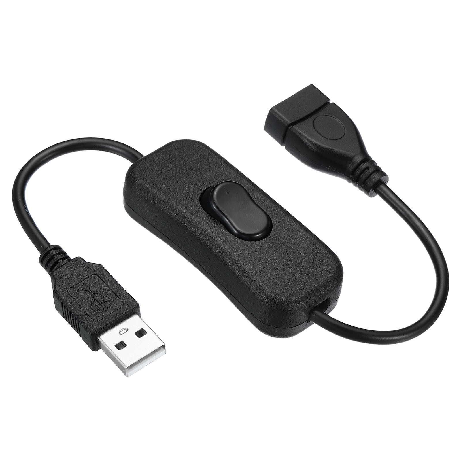 USB Extension Cable with ON/Off Switch Extension Cords Adapter Black-image
