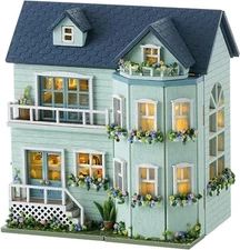 Kisoy Romantic and Cute Dollhouse Miniature DIY House Kit Creative Room Perfect 