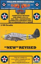 YWD48006 1:48 Yellow Wings Decals TBD-1 Devastator