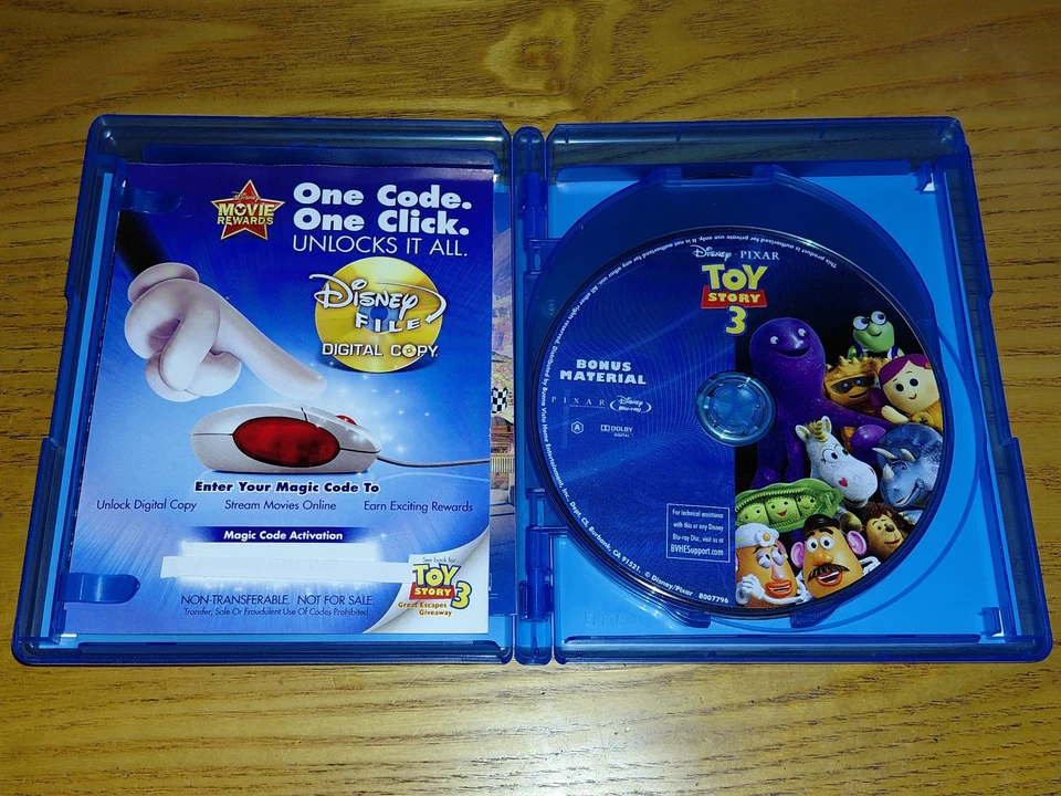 TOY STORY 3 4disc Blu-ray US region a free abc (Disney/Pixar,rare OOP slipcover) - Image 4 of 4