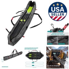 Compact 170Cm Ski Bag - Double Zippered Black Red Design for Easy Transport