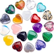 20PCS Polished Heart-Shaped Crystals for Chakra Healing and Meditation