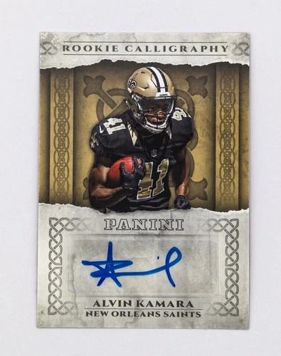 Alvin Kamara 2017 Panini ROOKIE CALLIGRAPHY On-Card Auto RC-AK Hard-Signed...