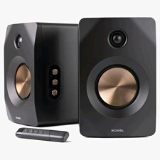Roxel Nova 100W RMS 2.0 Active Bookshelf Speakers Bluetooth HDMI ARC Black